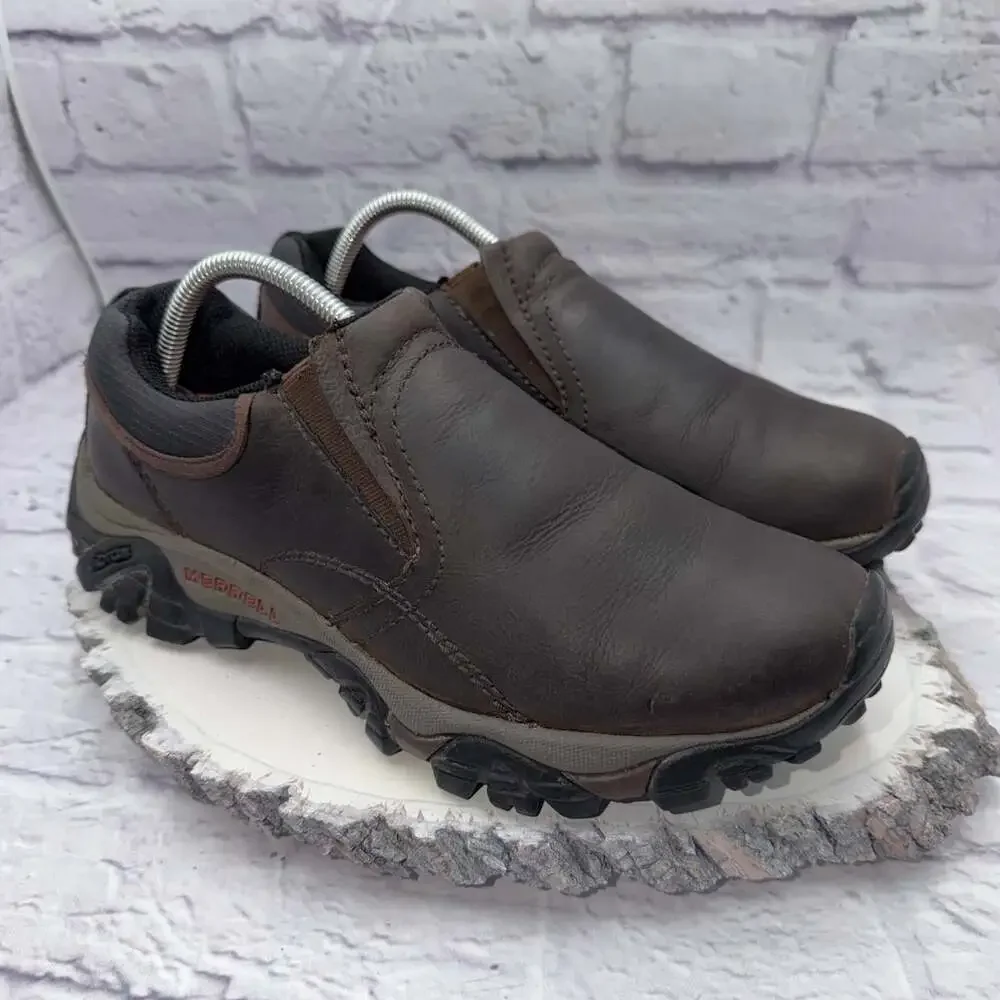 Merrell Moab Rover Moc Shoes Men's Brown Leather Slip On Size US 9.5